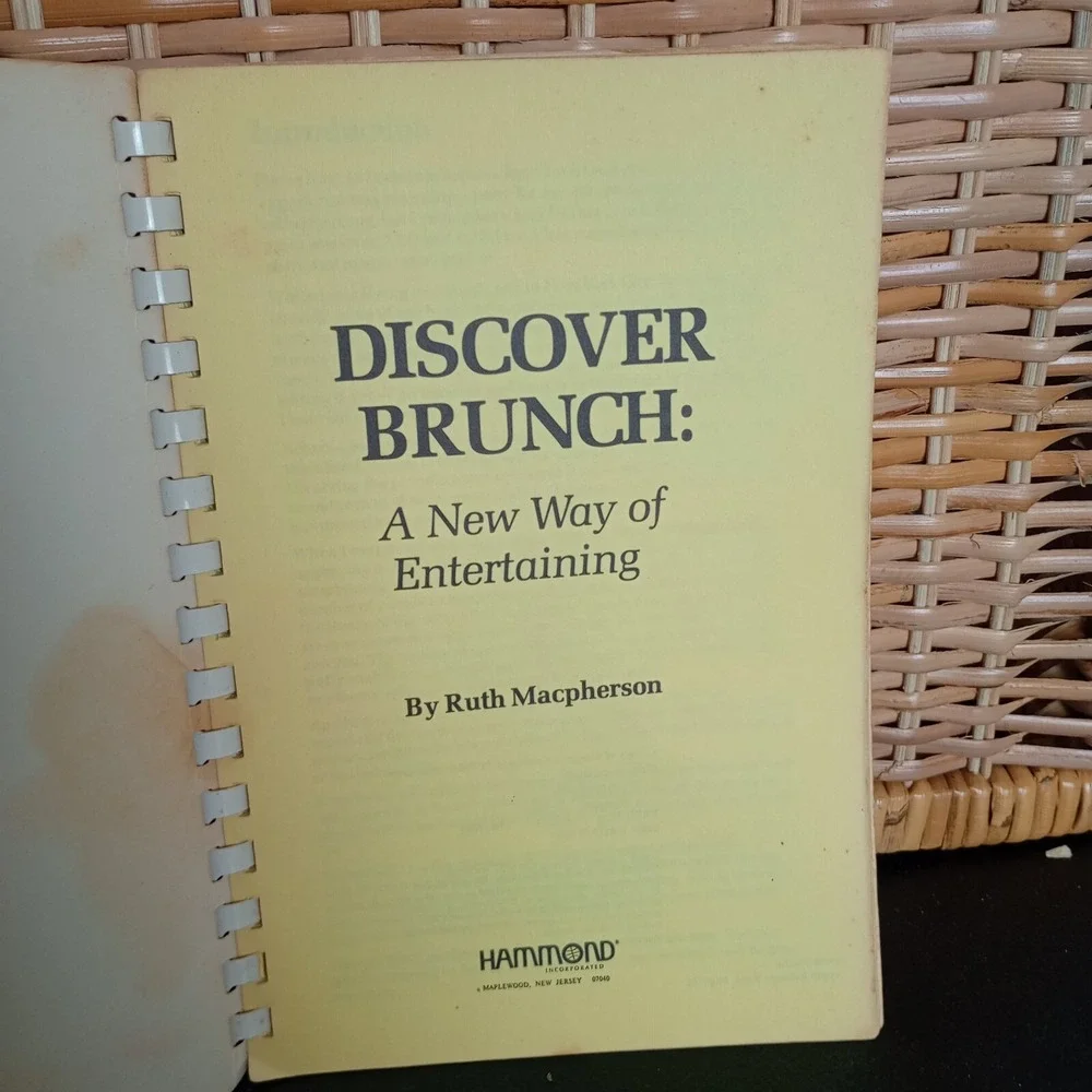 Discover Brunch‎ by Ruth MacPherson 1977 Spiral Cookbook Vintage